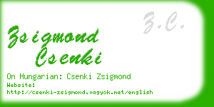 zsigmond csenki business card